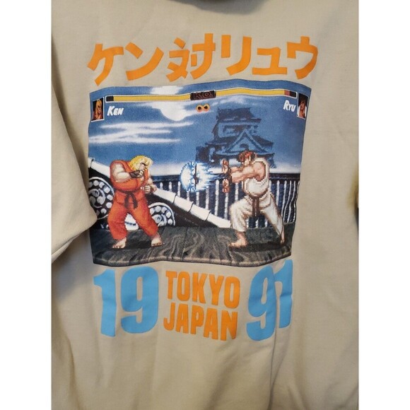 Capcom Street Fighter II Hoodie Unisex Small Beige Retro Gamer 90s Graphic - Picture 10 of 16